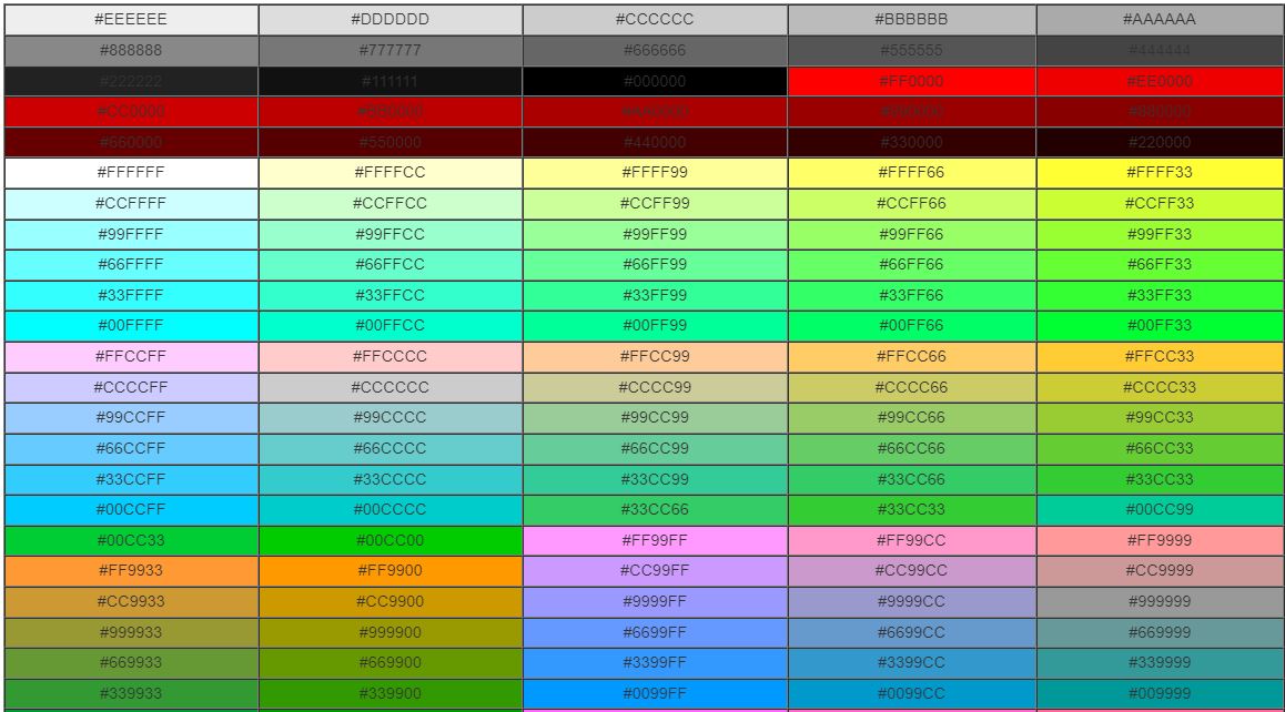 Code Màu mã màu HTML, CSS, RGB, CMYK 2021
