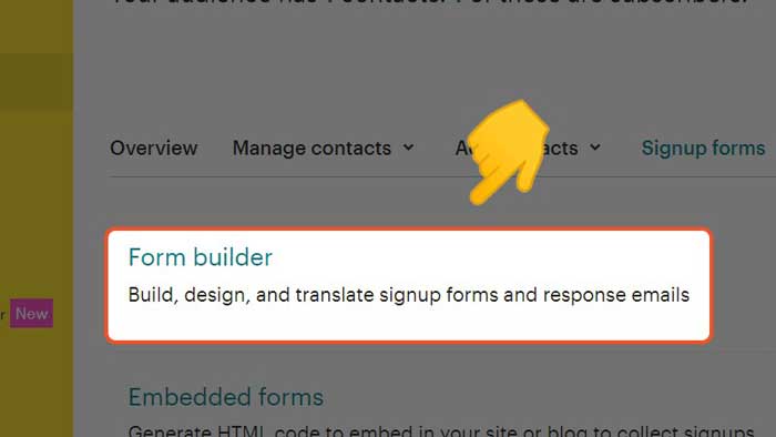 Chọn Form Builder