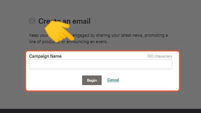 Điền tên chiến dịch ở ô Campaign Name và chọn Begin