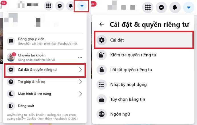 Chọn Cài đặt quyền riêng tư